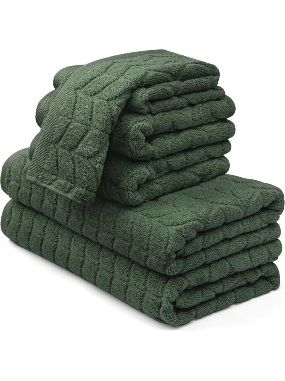 Ultra Soft 100% Cotton Decorative Bath Towel Set - Luxury Hunter Green, 2-Piece